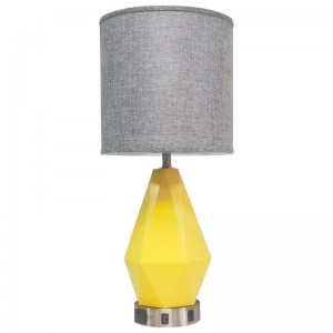 Lampa de masă de rășină cu hoteluri de apă Waterwalk cu corp de rășină Pantone 120c și un comutator de balansoar/off, o priză convenabilă, un port de încărcare USB la hotel pentru oaspeți