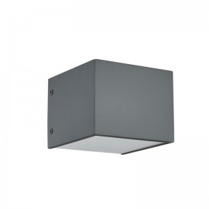 Lampa de perete hotel Hospitality cu finisaj gri vopsit și LED integrat în interior la hotel tipic de oaspeți